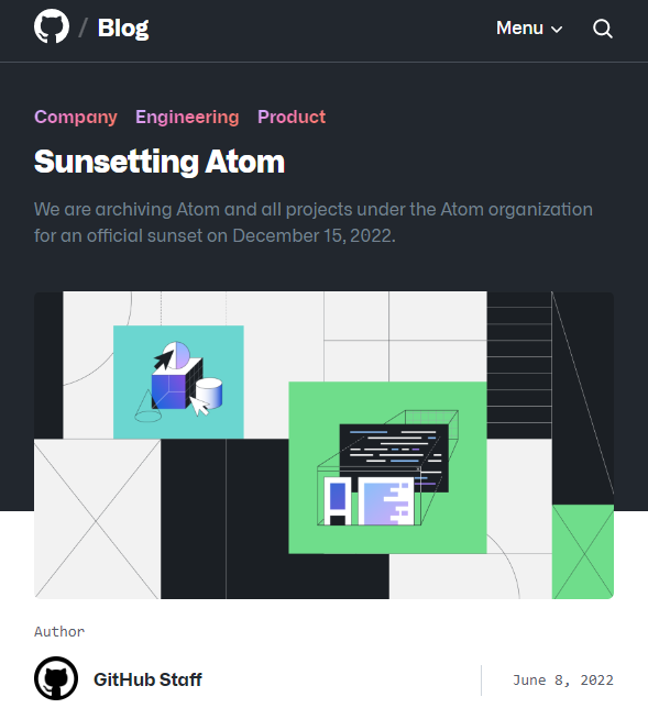 GitHub宣补Atom已走到终点